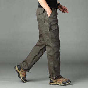 Trendy Saleh Enterprises Men Spandex Cotton Canvas Cargo Pants <b>Drawstring</b> Closure Summer Anti-Wrinkle Quick Dry Relax <b>Trousers</b> - Product Image 5