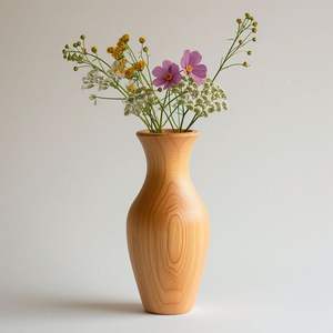 Vase en bois au design audacieux, idéal pour les fleurs éclatantes – Pot décoratif pour des espaces intérieurs vivants et modernes. - Product Image 5