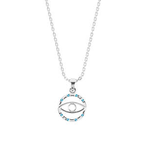 สร้อยคอจี้รูปวงกลมตาปีศาจเงินแท้ 925 - ทันสมัยและทนทาน - Product Image 1