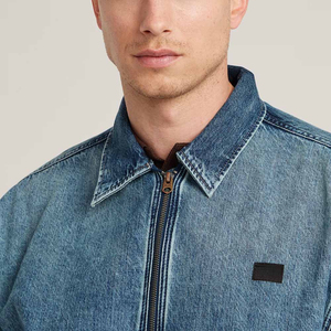 แจ็กเก็ตยีนส์แฟชั่นสำหรับผู้ชาย, แจ็กเก็ตยีนส์สีน้ำเงินสไตล์สตรีทแวร์เสื้อโค้ทฤดูใบไม้ผลิฤดูใบไม้ร่วงโลโก้ตามสั่งได้ - Product Image 3