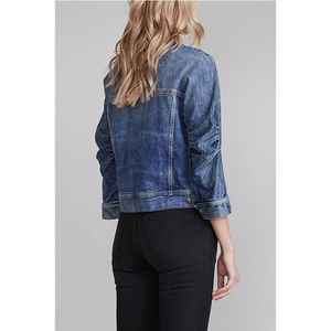 แจ็กเก็ตยีนส์วินเทจสำหรับผู้หญิงแจ็กเก็ตตัวยาวแบบเรียบสำหรับสวมใส่แบบสตรีทแวร์ระบายอากาศได้ดี - Product Image 3