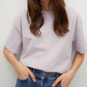 Camiseta personalizada elegante de 180 g/m², 100 % algodón, con logo impreso, camiseta lisa al por mayor para mujer - Product Image 3