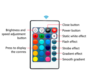 Giá Rẻ Giá 24key IR điều khiển từ xa SMD 5050 2835 RGB thay đổi điều khiển màu sắc cho <span class=keywords><strong>LED</strong></span> Strip ánh sáng DC12V <span class=keywords><strong>Mini</strong></span> RGB <span class=keywords><strong>Led</strong></span> điều khiển - Product Image 3