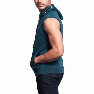 Custom Men's <b>Sleeveless</b> Sweatshirt 100% Cotton Plain <b>Hoodie</b> with Printed Oversize Pullover Long Sleeve Wholesale - Product Image 2