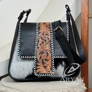 Sacs à main tendance personnalisés à faible MOQ, sac à bandoulière en cuir travaillé à la main, sac à bandoulière en cuir de vachette de luxe pour femmes - Product Image 1