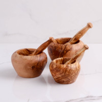 Mortier et pilon en bois grand format, faits à la main, écologiques et durables, pour herbes et épices, lavage à la main uniquement