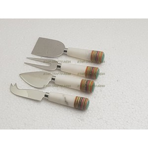 Ensemble de couverts en acier inoxydable plaqué argent avec manche en résine Nouvel ensemble de couverts en métal Dernier ensemble de couverts Dernières couverts en métal - Product Image 5