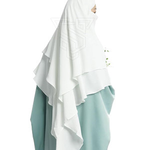 ชุดฮิญาบสำหรับผู้หญิงดูไบฮิญาบชุดฮิญาบแบบเรียบง่ายสีทึบ - Product Image 3