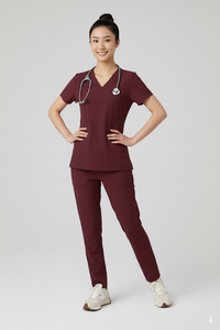 ชุดยูนิฟอร์มคอตตอนสแปนเด็กซ์แขนสั้นสำหรับผู้หญิงชุดยูนิฟอร์มคอวีแบบสครับแขนสั้น - Product Image 6