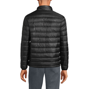 Veste d'hiver matelassée unie pour homme, en toile épaisse, col montant, logo personnalisé sur le devant, respirante et coupe-vent, vente en gros - Product Image 2
