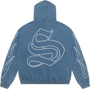 Sweat-shirts à capuche vintage surdimensionnés à imprimé graphique pour hommes avec logo personnalisé, décontractés, en coton lourd lavé à l'eau, pour l'hiver - Product Image 3