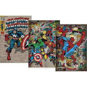 Marvel Comics Retro <b>Poster</b> Set of 3 Paper Wall Art - Product Image 1
