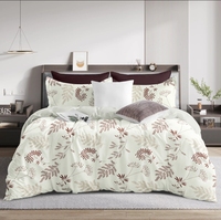 Parure de lit double imprimée de qualité supérieure 120 GSM, écologique, biologique, durable, douce, avec texture riche pour lit King Size