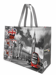 Bolsa de Compras Reutilizable de Tela No Tejida Resistente con Asas y Cierre de Cordón, para Regalos, Compras, Empaquetado Casual y Simple - Product Image 1