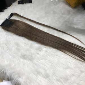 High Quality 100% Unprocessed Human <b>Hair</b> <b>Extensions</b> Double Drawn <b>Pony</b> Tail <b>Hair</b> Raw Vietnamese Human <b>Hair</b> Bundle - Product Image 2