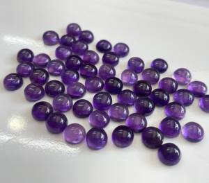 พลอยอเมทิสต์ธรรมชาติทรงกลม9มม. หลังแบน-พลอยอเมทิสต์ทรงหลวม - Product Image 3