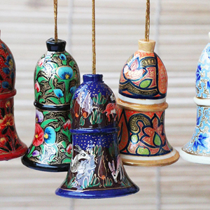 Christmas Paper Mache Hanging Bells <b>Stand</b> and Accessories for Ornament Decorations on Christmas <b>Tree</b> - Product Image 1