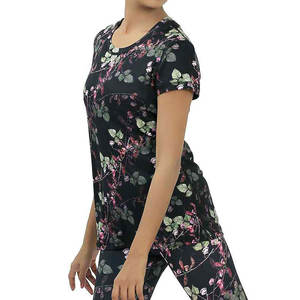 T-shirt Boxy en maille athlétique décontracté pour femmes été en gros maillot court en polyester à motif solide sublimé avec logo teint en plaine - Product Image 6