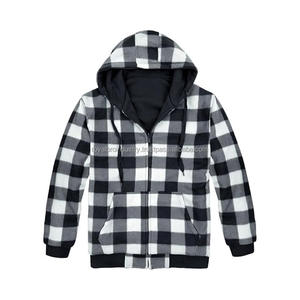 Chaqueta de Forro Polar Reversible con Bordado a Cuadros de Búfalo para Hombre, con Cremallera y Capucha, Venta al por Mayor de Sudaderas con Capucha y Sudaderas - Product Image 2