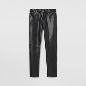 Pantalon en cuir décontracté pour homme de haute qualité, impression de logo personnalisée, poids moyen, anti-froissement, respirant, coupe droite, taille mi-haute, hiver - Product Image 1