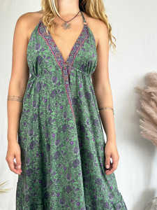 <b>Sexy</b> Sleeveless Deep V Neck Backless Floral Print Floor-Length Casual Maxi <b>Dress</b> Ruffled 100% Cotton <b>Summer</b> Best Quality - Product Image 4