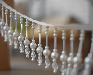 Dangling Ivory Tassel Beaded <b>Trim</b>, Pearl Bead <b>Trim</b>, Tubes <b>Fringe</b> <b>Trim</b> for Party Costumes,Home Lamp Shape Decor - Product Image 3