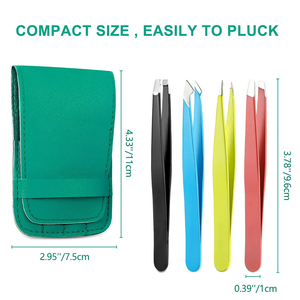 Vente en gros Meilleur ensemble de pinces à sourcils inclinées 4 pièces pour l'épilation du visage incarnée des femmes avec pointe pointue - Product Image 4