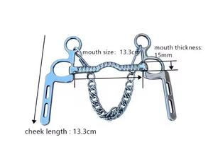 Brocas de boca de puerto bajo Horse Bits con ganchos y producto de broca de codo de cadena de bordillo - Product Image 6