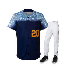 Camiseta de béisbol personalizada OEM, sublimación de algodón con logotipo bordado, conjuntos de uniformes - Product Image 6