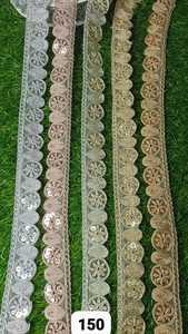 Desain segar buatan kustom renda bordir multiwarna untuk pakaian etnik & Barat. Ideal untuk lengan atasan bantalan musim panas - Product Image 5