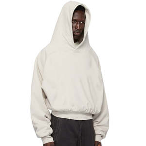 Fabricant Boxy Fit Pullover 100% Coton Polaire Blank Plain Double Couche Heavyweight 500 GSM Washed Hoodie pour Hommes - Product Image 2