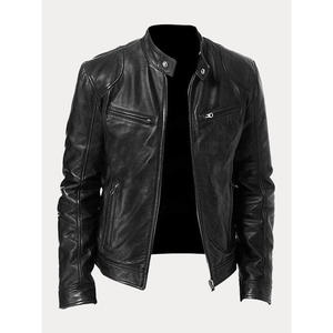 <b>Mens</b> Streetwear Leather <b>Jacket</b> Winter Wear - Product Image 3
