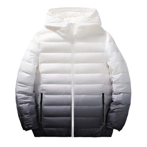 Nueva chaqueta blanca de invierno para hombre, chaquetas acolchadas con capucha plisadas a prueba de viento para hombre, abrigos cálidos informales, ropa para hombre - Product Image 3