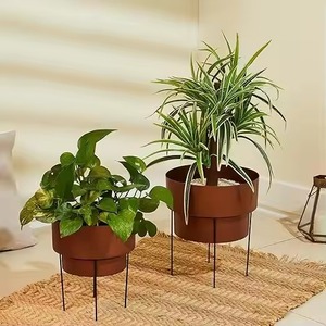 Pots de jardinières d'intérieur en cuivre martelé de qualité supérieure contenants de fleurs métalliques modernes pour les paramètres de décoration de plantes à la maison élégantes - Product Image 3