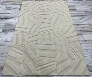 Alfombras de lana hechas a mano India Artesanal Tejido plano moderno Pelo alto Corte de bucle Pila cero Diseño con mechones Color sólido Trenzado - Product Image 5