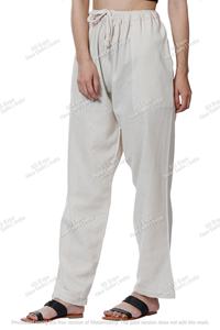 100% coton écologique solide pyjama pantalon respirant blanc vêtements de nuit confortable vêtements de nuit amples vêtements de détente été vert Web - Product Image 4