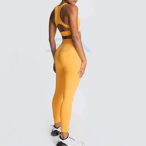 Conjunto de Ropa Deportiva para Gimnasio, Yoga, para Mujer, Diseño Sólido, Talla Personalizada, Alta Calidad, Ecológico, Transpirable, Conjunto de 2 Piezas - Product Image 3