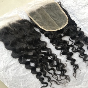 100% Raw Indian Temple 5x5 Natural rizado cierre humano camboyano cutícula alineada extensiones de cabello rizado Raw venta al por mayor Remy Virgin - Product Image 2
