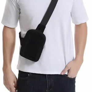 Bolso de pecho de Cuero 100% estilo Hip Hop informal Vintage para hombre, bolso bandolera lateral pequeño para hombre, bolso individual impermeable para hombre - Product Image 3