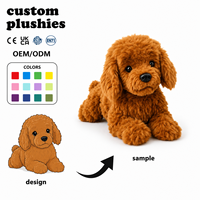 Peluche de chien bouclé de haute qualité, personnalisée, pour petits chiens, avec support de conception OEM/ODM