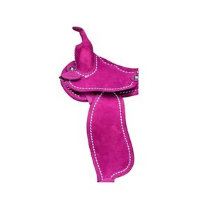 Asiento acolchado Conchos de latón con diseño de pespunte de cuero DD de Color rosa de calidad superior Fabricantes de sillín sin árboles occidentales - Product Image 2