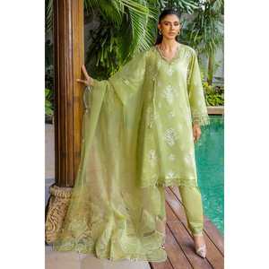 Costume en mousseline de soie vert non cousu en 3 pièces pour femmes pour le printemps/été - Product Image 5