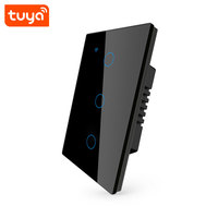 Interruptor Inteligente WiFi Tuya de 3 Canales, Estándar Estadounidense, Sin Cable Neutro, Interruptor Táctil para Luz, Compatible con Alexa y Google Home, PST-TY-U3