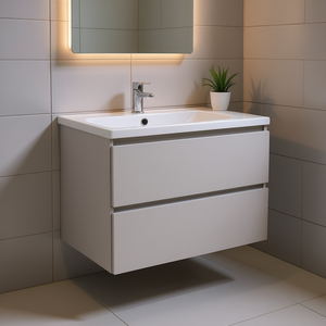 Mueble de Baño Vieste Gris Perla de 60cm con Base Suspendida y 2 Cajones - Product Image 3