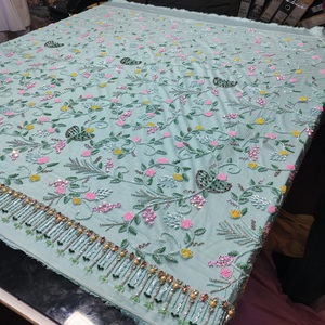 Tissu perlé à la main de haute qualité pour les vêtements de créateurs de mode pour femmes perlé à la main avec des techniques non tissées de perles de haute qualité - Product Image 4