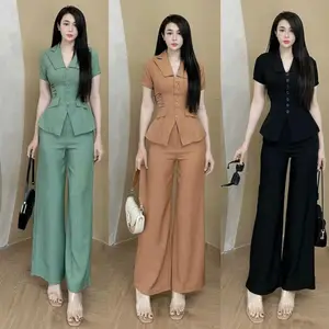 elegant 2023 Clothes Women Set long Factory Natural Customized Packaging Vietnam Manufacturer Set long for girl 2 piece So