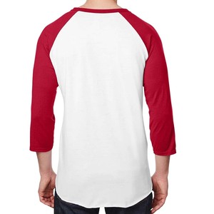 เสื้อยืดเบสบอลแขนใช้ได้ทั้งชายและหญิงน้ำหนักเบาสีแดง/ขาว - Product Image 2