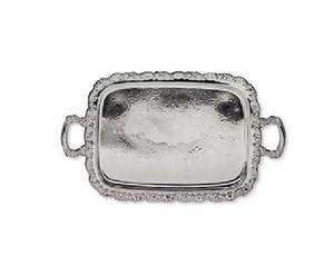 Bandejas cuadradas de acero inoxidable hechas a mano con asa para servir frutas, té para cocina, mesa de boda, bandeja de regalo elegante - Product Image 1