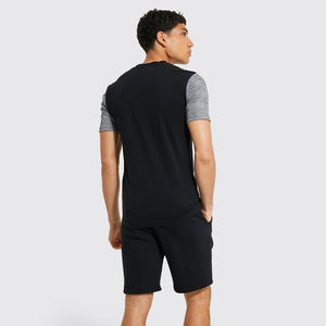 Summer Fashion Casual <b>Slim</b> <b>Fit</b> Organic Cotton T-Shirts & Breathable <b>Shorts</b> Workwear Set Custom Logo Panel Workwear Tracksuit - Product Image 4