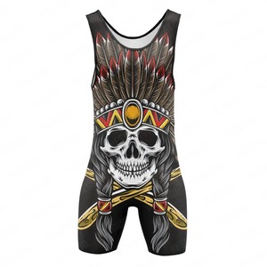 Singlets de lutte hommes puissance ascenseur haltérophilie hommes Singlet combinaison de lutte - Product Image 1